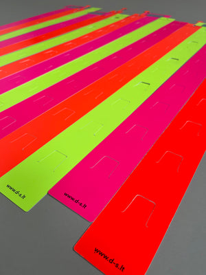 Tapes for hanging goods with neon print