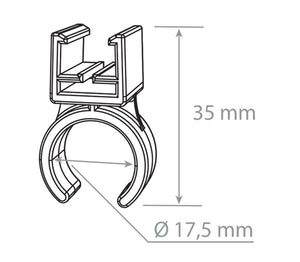 Pipe holder JOKER CLIP, 17.5 mm
