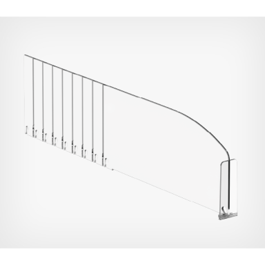 Breakable divider DIV120 with 80 mm high T-front.