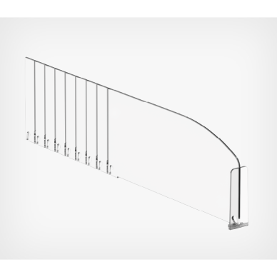 Breakable divider DIV120 with 80 mm high T-front.
