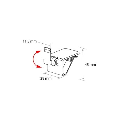 Gnybtas medinems lentynoms viršutinė pozicija EDGE-CLIP-HP 3 Gnybtas medinems lentynoms viršutinė pozicija EDGE-CLIP-HP 3