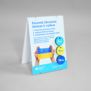 Paramos žetonų stovelis AUKOJIMAS