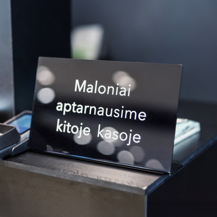Cash desk information stand MALONIAI APTARNAUSIME KITOJE KASOJE 3 Cash desk information stand MALONIAI APTARNAUSIME KITOJE KASOJE 3
