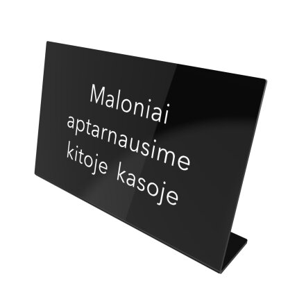 Cash desk information stand MALONIAI APTARNAUSIME KITOJE KASOJE