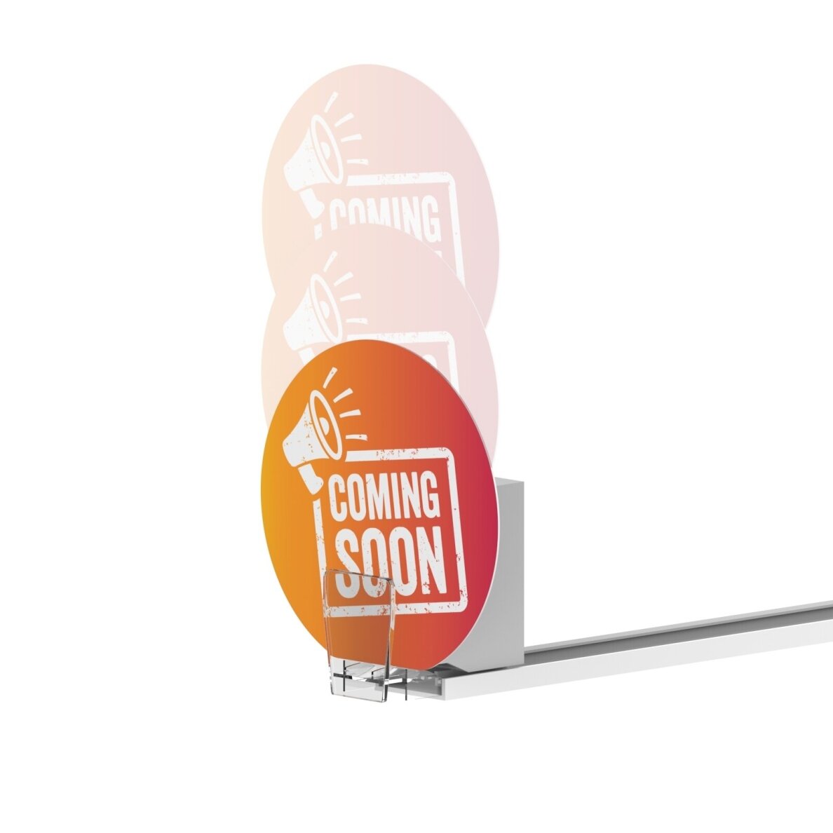 Pusher-mounted communication sign SHELF - EDGE 2