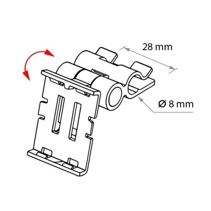 Reguliuojamas laikiklis vieliniam kabliui SOLUM FLEXHOOK-HP-CLIP-5-8 2 Reguliuojamas laikiklis vieliniam kabliui SOLUM FLEXHOOK-HP-CLIP-5-8 2