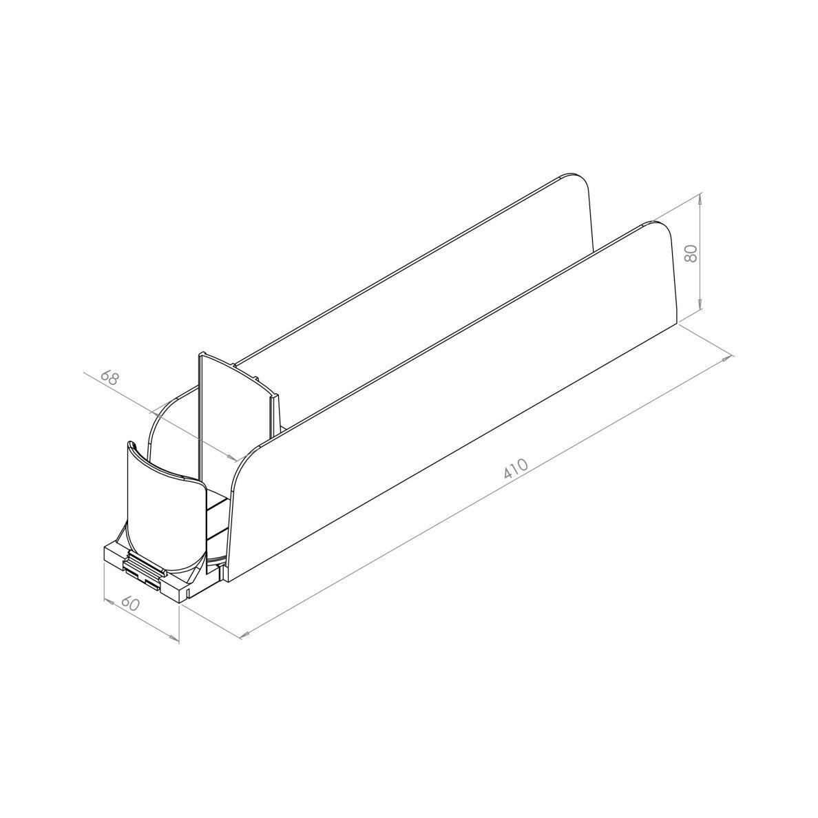 Adjustable-width tray with pusher VARIO 6
