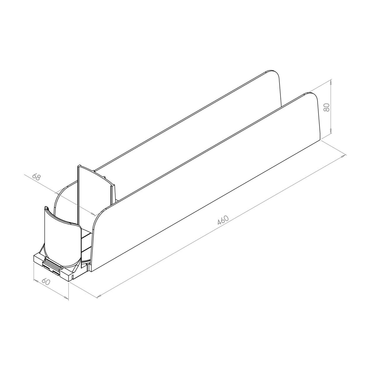 Adjustable-width tray with pusher VARIO 5 Adjustable-width tray with pusher VARIO 5