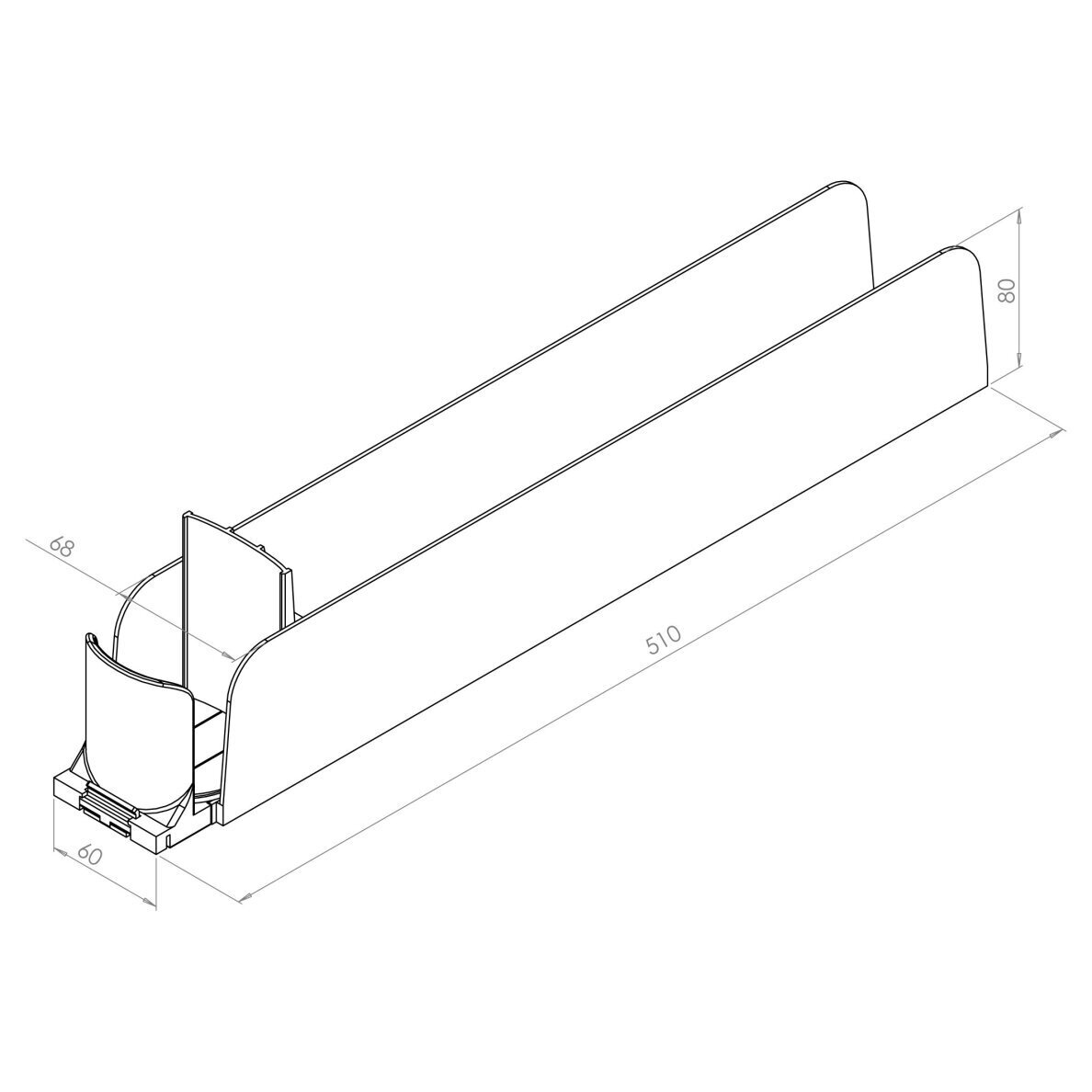 Adjustable-width tray with pusher VARIO 4 Adjustable-width tray with pusher VARIO 4