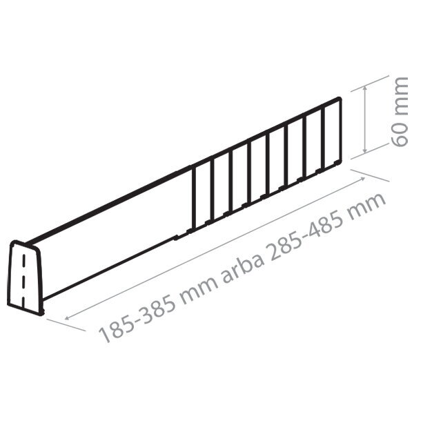 Breakable divider DIV60 with 60 mm T-front 2 Breakable divider DIV60 with 60 mm T-front 2