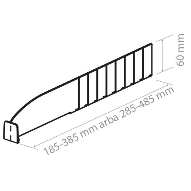 Plastikinė laužoma pertvarėlė DIV60 su priekine 30 mm atrama 3