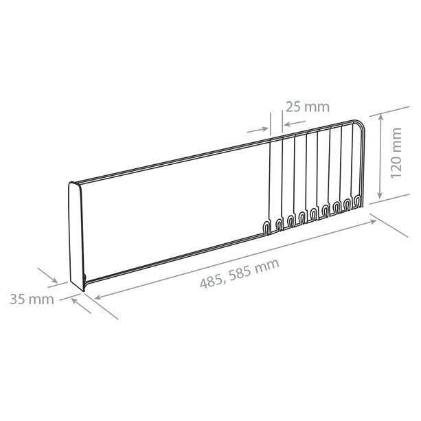 Breakable divider DIV120 with 120 mm high front 3